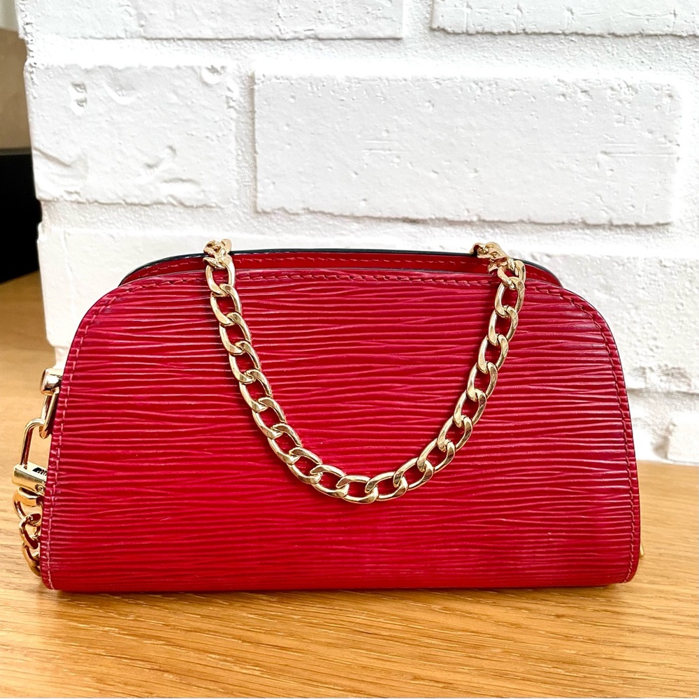 Louis Vuitton Authentic Red Epi Dauphine PM Crossbody Bag - Picture 2 of 9